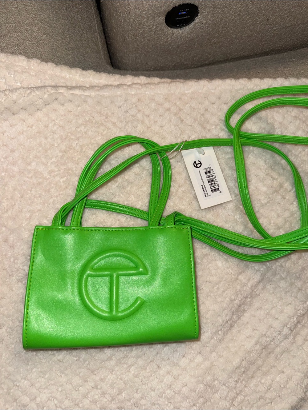 Telfar Neon Green Mini Crossbody Wallet